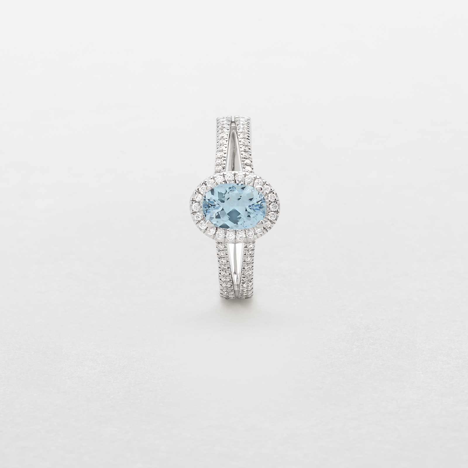 Gold Diamonds Aquamarine Ring AB16976BA Giorgio Visconti