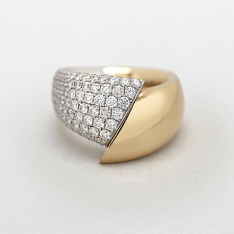 Rose, white gold and diamonds ring A16830 | Giorgio Visconti