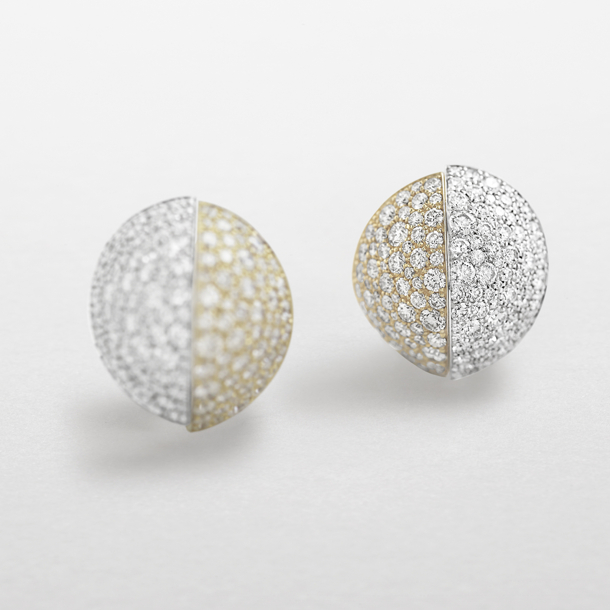 rose and white gold with diamonds earrings