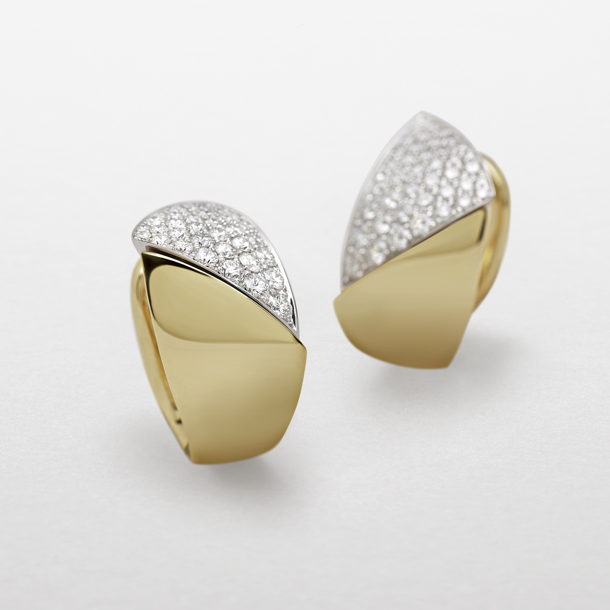 rose and white gold with diamonds earrings