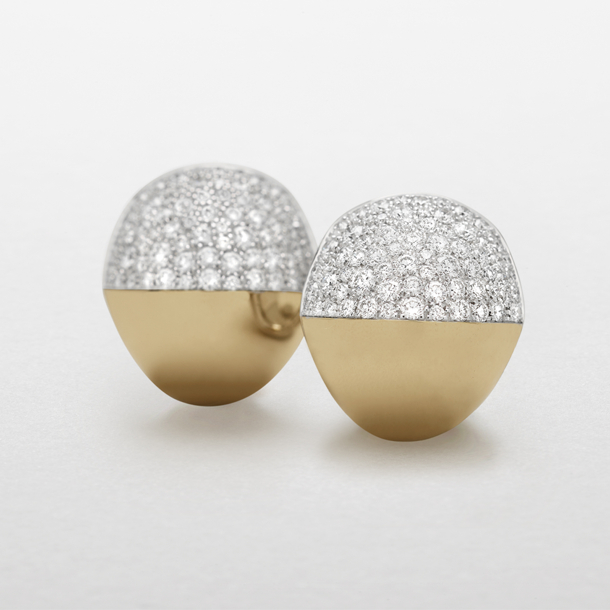 rose and white gold with diamonds earrings