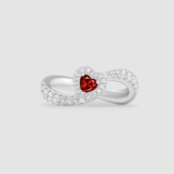 white gold with diamonds and ruby ring