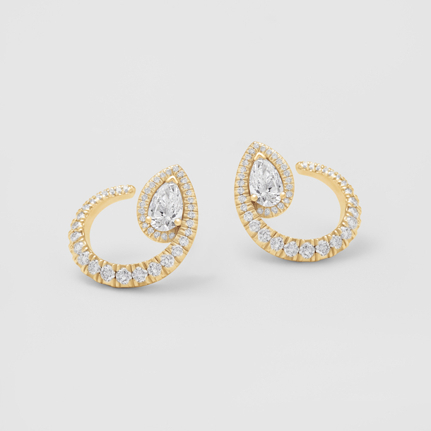 rose gold and diamonds earrings