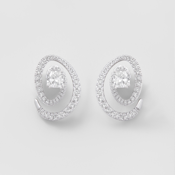 white gold and diamonds earrings