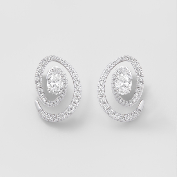 white gold and diamonds earrings