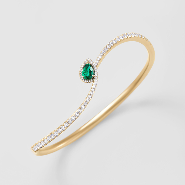 rose gold with diamonds and emerald bracelet