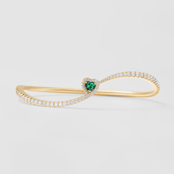 rose gold with diamonds and emerald bracelet