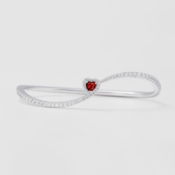 white gold with diamonds and ruby bracelet