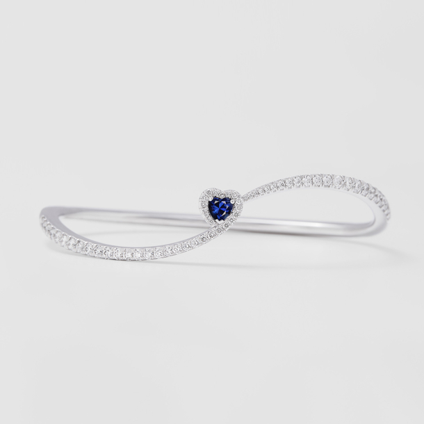 white gold with diamonds and sapphire bracelet