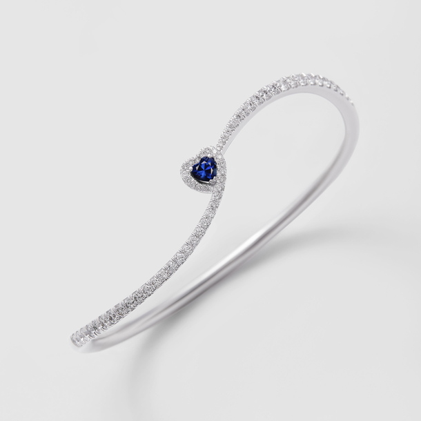 white gold with diamonds and sapphire bracelet