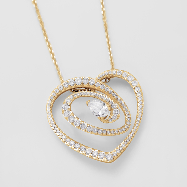 rose gold with diamonds necklace