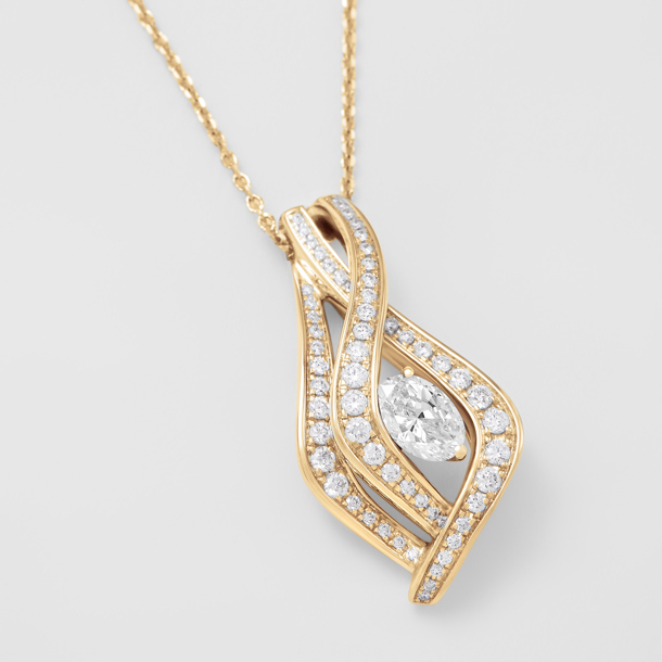 rose gold with diamonds necklace