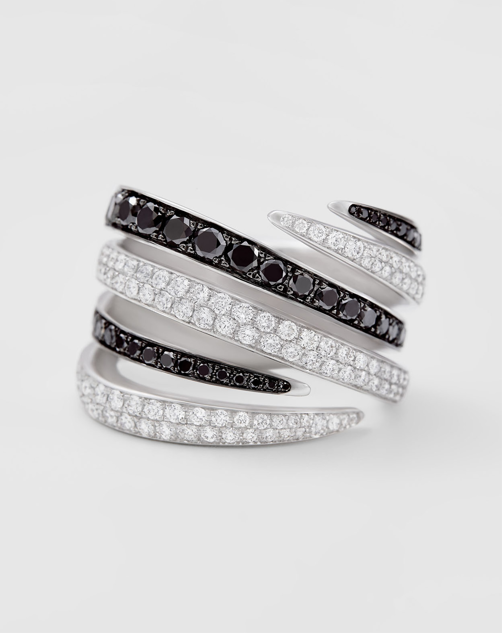 Discover Like Me Chapter Two Collection. Image: AB17191N white gold with diamonds multi-strings ring