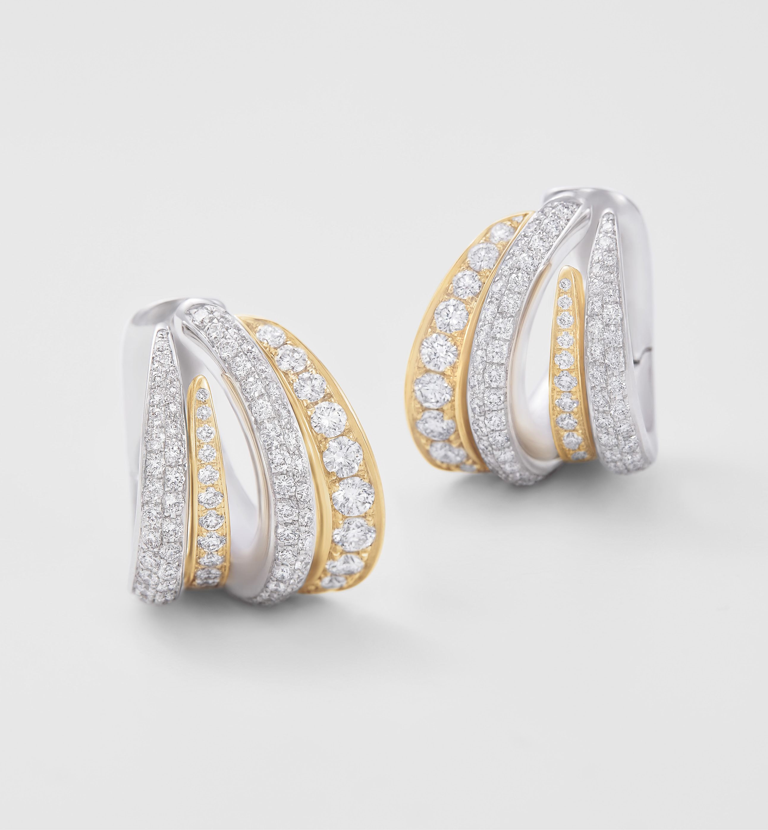 BM39833 - Like Me Chapter Two Collection. White and rose gold with diamonds multi-strings earrings